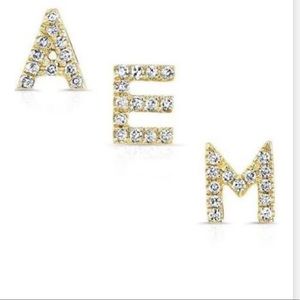 New Gold or silver initial stud
